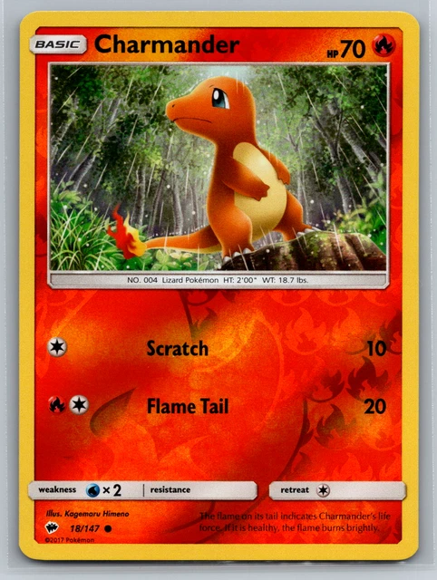 Charmander Pokemon TCG Burning Shadows Reverse Holo Common 18/147