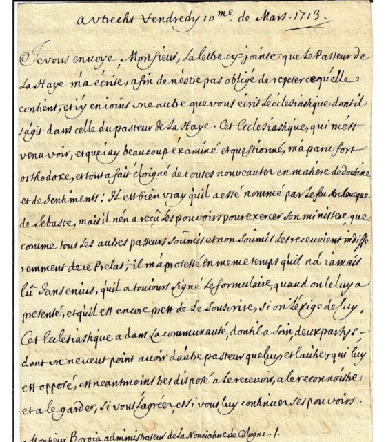 BROILLON (Emmanuel Théodosius de La Tour d'Auvergne, Cardinal de). Letter with APO