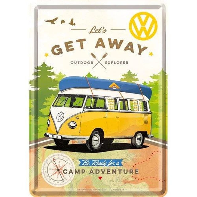 Produktbild von Nostalgic-Art Blechschild 40x60 Cm – VW Bulli "Let's Get Lost" – Original Lizenziert, Vintage Deko Aus Deutschland