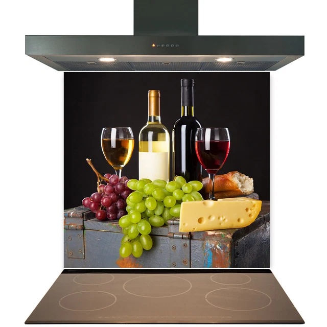 KITCHEN GLASS SPLASHBACK Toughened Tile Cooker Panel Any Size Wine