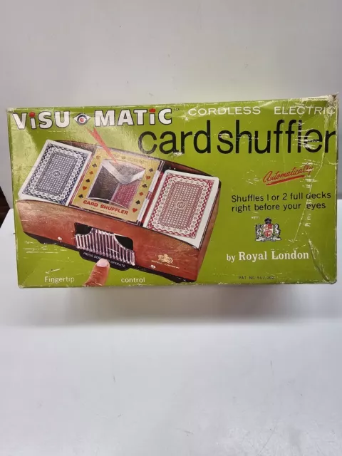 Vintage 1969 Visumatic Cordless Electric Card Shuffler. By Royal London, Works