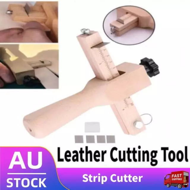 5 Blade Wooden Leather Strap Strip Cutter Hand Cutting Craft DIY Tools Sets