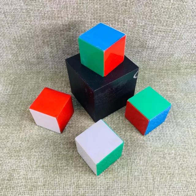 Vintage Plastic Cubes Game Pieces Brain Teaser 1970s
