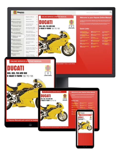 Ducati 600/620/750/900 2-valve V-Twins (1991-05) Haynes Motorcycle Manual