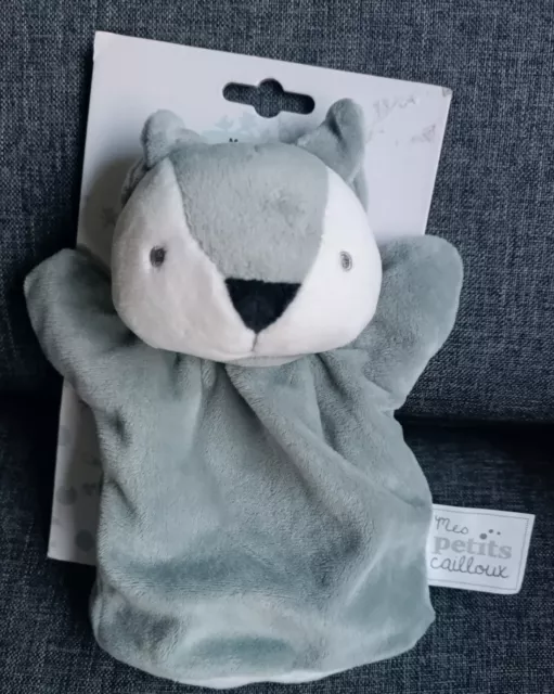 😍Doudou Soft MES PETITS CAILLOUX Renard Fox 🦊 Marionnette DOUX🥰 GRIS BLANC