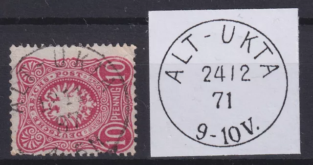 66905) ALT-UKTA Ostpreußen nachverwendeter Preußen-Stempel 1887 Mi.-Nr. 41