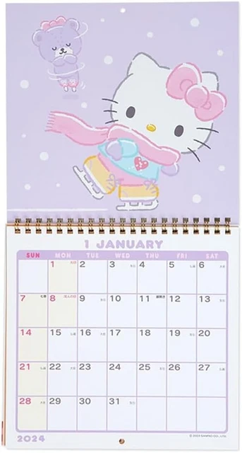 SANRIO HELLO KITTY 2024 Wall Hanging Calendar M Japan Japanese Kawaii