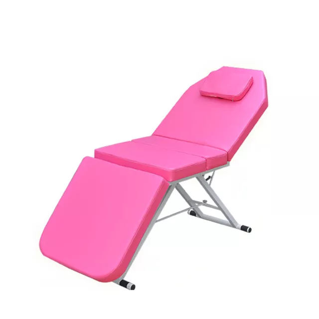 Mesa de masaje plegable 3x cama de belleza salón SPA tumbona de masaje rosa 182*60 cm