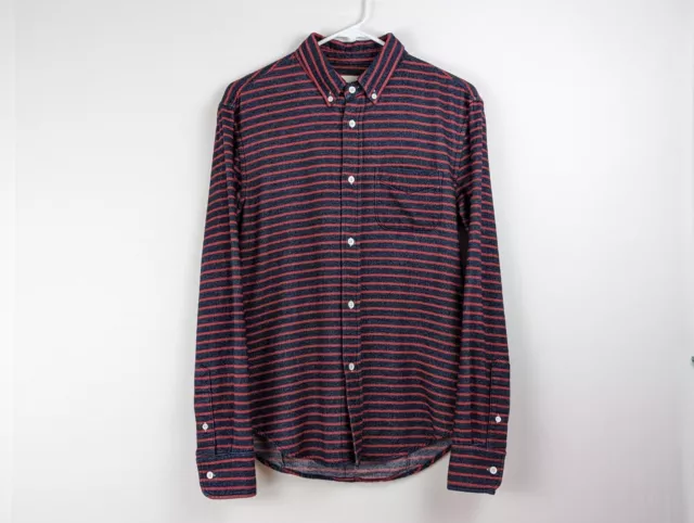 Band Of Outsiders Button Down Long Sleeve Shirt Women's Size 0 Blue Red Striped