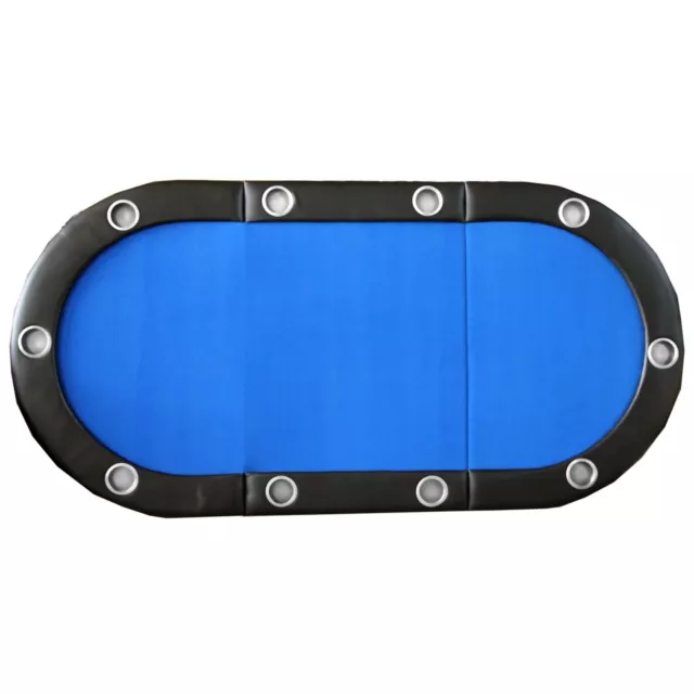 INO Design 84" Tri-Fold Blue Casino Game Texas Holdem Folding Poker Table Top