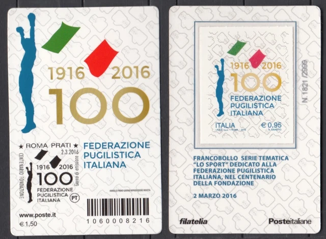 ITALIA 2016 - Tessera Filatelica Federazione Pugilistica ...