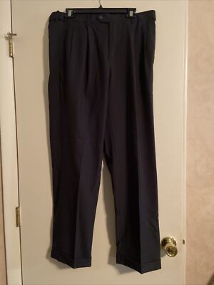 Mens Croft & Barrow Classic Fit Pleated Pant 36 x 32 Mens Black