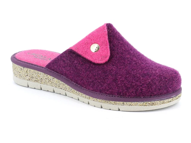 GRUNLAND CIABATTE IN Feltro Di Vera Lana Donna Inverno Ci1818 M Dola Melanzana EUR 33 90 PicClick IT