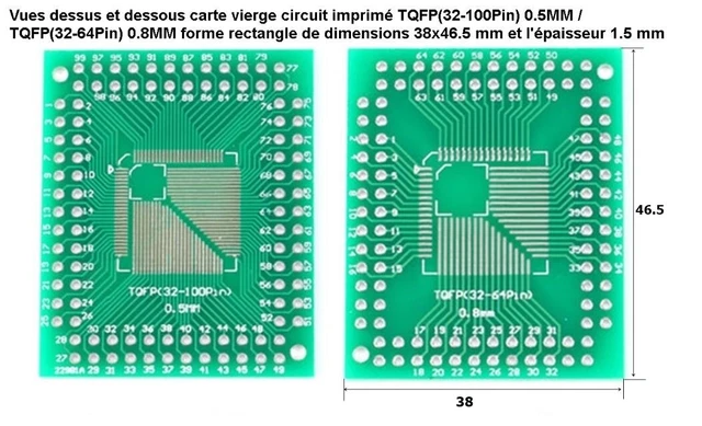 carte vierge circuit imprimé TQFP (32-100Pin) 0.5MM / TQFP (32-64Pin)  .C13.5.1