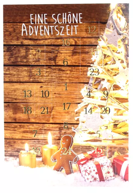 Adventskalender als Weihnachtskarte Karte Weihnachten Grußkarte W-73