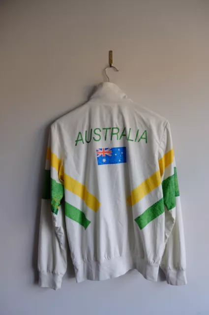 Giacca conchiglia Adidas Originals S trifoglio Australia bianca 2008 olimpica