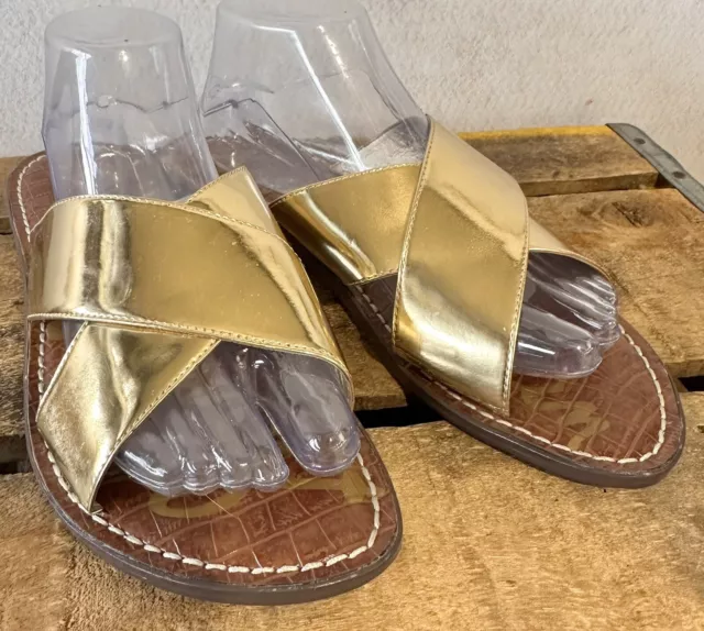 Sam Edelman Womens Size 10 Gold Metallic Sandals Chic