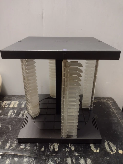Rare vintage CD Storage Carousel Lazy Display Holder Black Plastic Laserline?