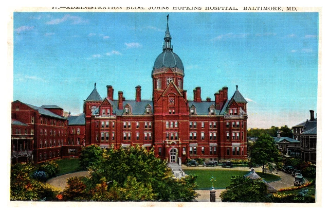 Johns Hopkins Hospital Brick Administration Building Baltimore Maryland Postcard