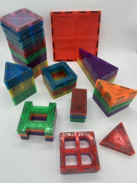 88 Pieces Tiles Magnetic Blocks Lot Building STEM Educational Toy