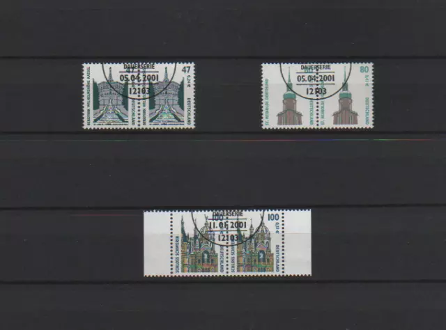 ALLEMAGNE RFA 3 Paires horizontales oblitérées série des CURIOSITES TOURISTIQUES