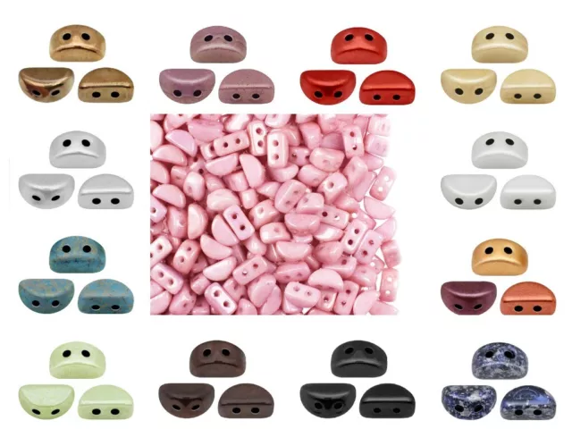 CHOOSE COLOR! 100pcs 3x6mm Kos® Par Puca® Beads Czech Pressed Glass