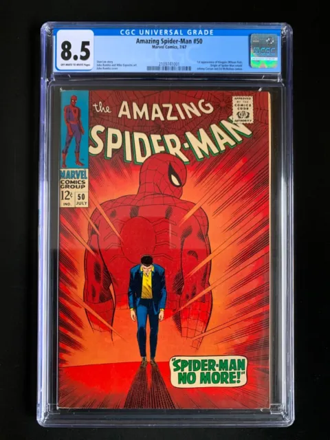 AMAZING SPIDER-MAN #50  CGC 8.5 - 1st App Kingpin -  Nice Registration & Colors