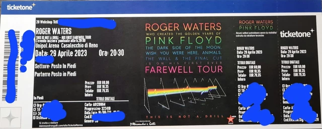Tickets: Coppia di biglietti Roger Waters - 29 aprile 2023  Casalecchio di Reno 