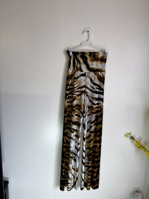 Luz  women wide leg pants animal print High rise leopart print size M