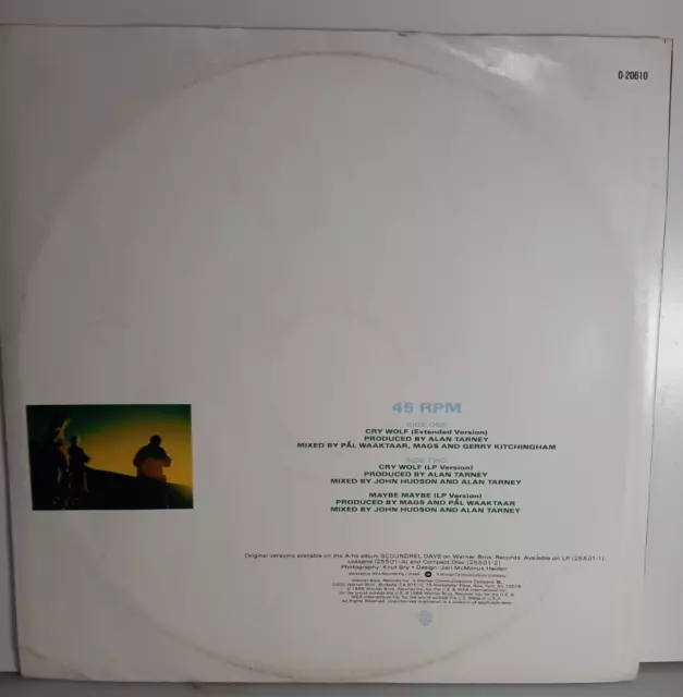 Aha - 1986 Us Maxi Single 12" Cry Wolf. 2