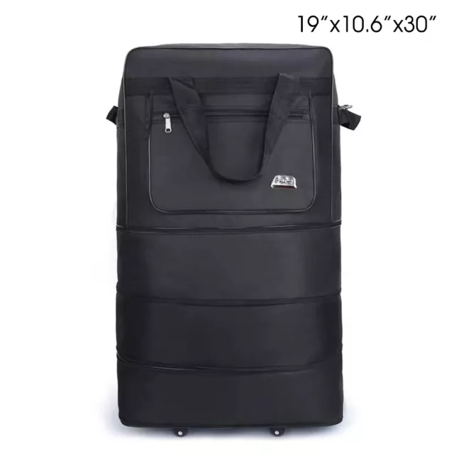 Expandable Rolling Wheeled Duffle Bag Luggage Spinner Suitcase Travel 3-layer 17