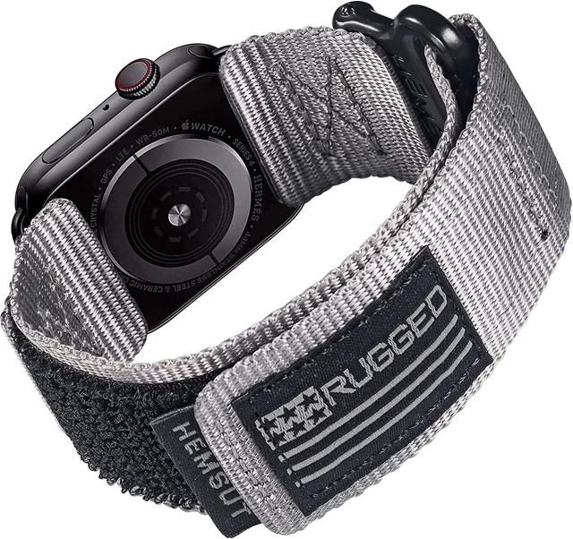 Rugged Apple Watch Band Nylon Strap Woven Loop iWatch Ultra SE/8/7/6/5/4/3/2/1
