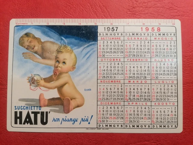 1957 - 58 Hatu Boccasile Pocket Calendar Football Championship Sucker