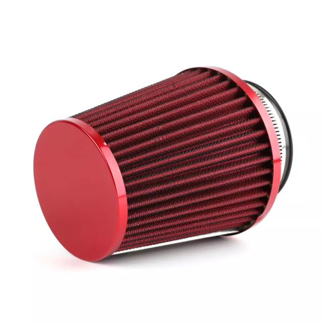 3" KFZ Sportluftfilter Sport Luftfilter konisch Rot Cold Air Intake Filter Kegel