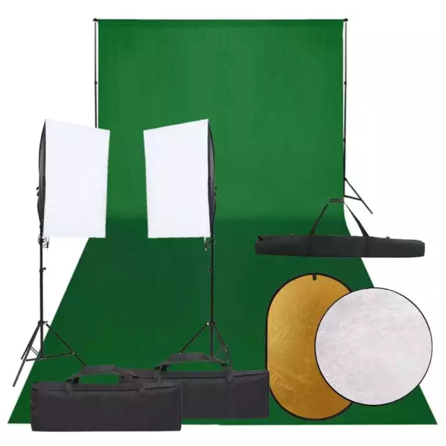 Kit de studio photo avec éclairage toile de fond et réflecteur vidaXL