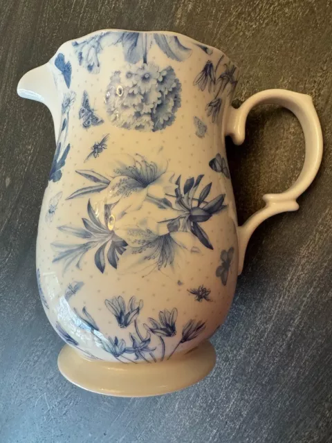 PORTMEIRION Botanic Blue 3-pint Porcelain Jug, Blue on White