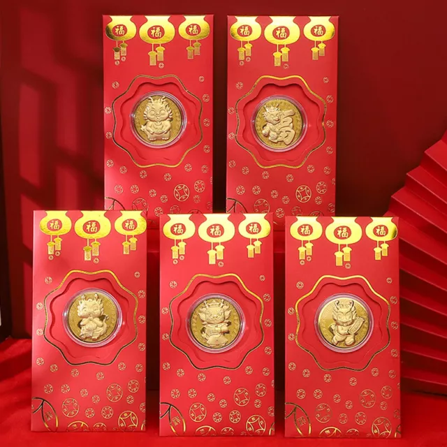 Chinese New Year Red Envelopes 2024 Dragon Lucky Money Envelopes With Gold C SN❤