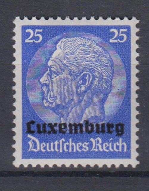 Luxemburg 10 Hindenburg mit waagerechtem Aufdruck 25 Pf postfrisch