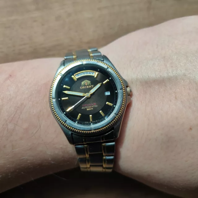 RARE ORIENT PRESIDENT Titanium watch, day date orient Automatic Watch ...