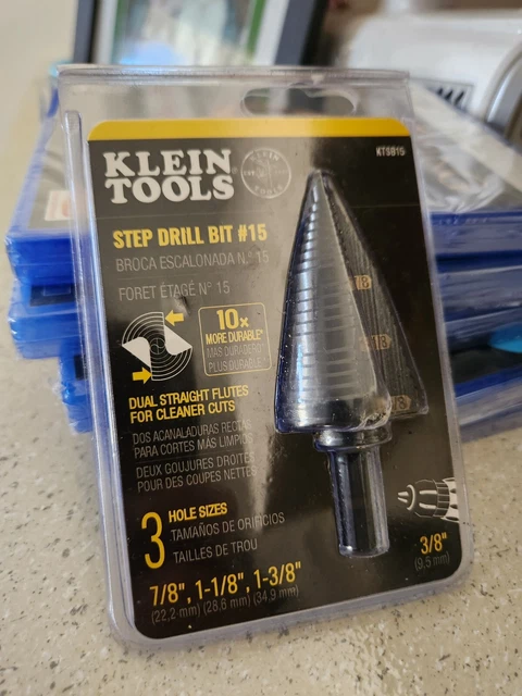 NEW SEALED Klein Tools KTSB15 7/8", 1-1/8" for 1-3/8" Step Drill Bit #15