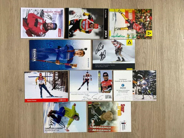 10 original Autogrammkarten Biathlon *Sammlung *Konvolut *Lot * Posten 3