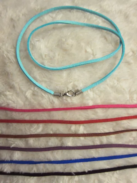 2 x Suede Leather Cord Necklace - Various Colours.