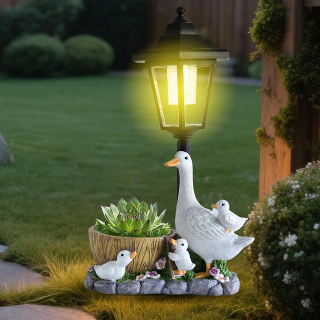 Statua Gufo Da Giardino Solare A LED, Scultura In Resina Impermeabile Per Esterno, 11x11x19,5 Cm