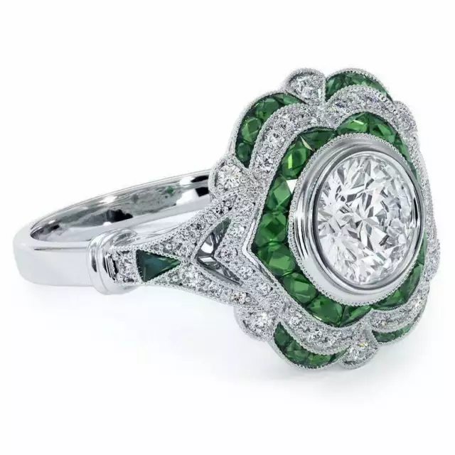 2.75 Ct Round Cut Lab-Created Diamond Unique 1920's Antique Style Vintage Rings