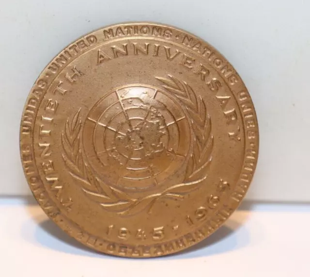 1965 United Nations International Co-Operation Year 20th Anniversary Coin