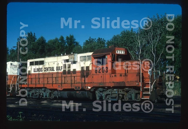 Original Slide ICG Illinois Central Gulf GP10 8203 East Hazel Crest IL 1987