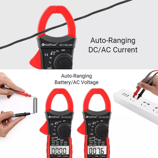 Pinza amperometrica digitale Multimetro Corrente CC Volt 1000A TrueRMS 6000 Coun 3