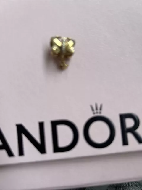 Pandora Shine 18ct Yellow Gold plated Sparkling Butterfly Pendant Charm