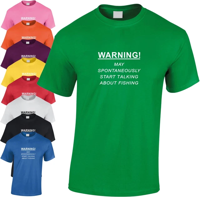 Warning Spontaneously Start Talking Fishing Children's T Shirt Cool Kid's Angler