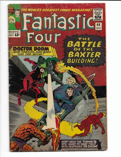 Fantastic Four 40 - Vg- 3.5 - Doctor Doom - Daredevil - Human Torch (1965)